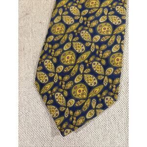 Salvatore Ferragamo Men's Tie Abstract Design Yellow Blue Red Navy
